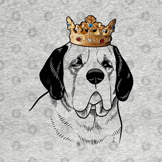 Saint Bernard Dog King Queen Wearing Crown by millersye